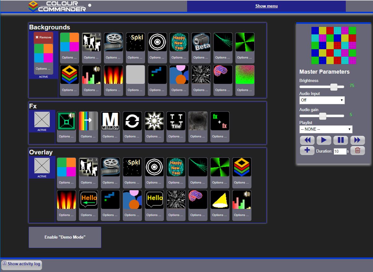 Colour Commander Software Interface